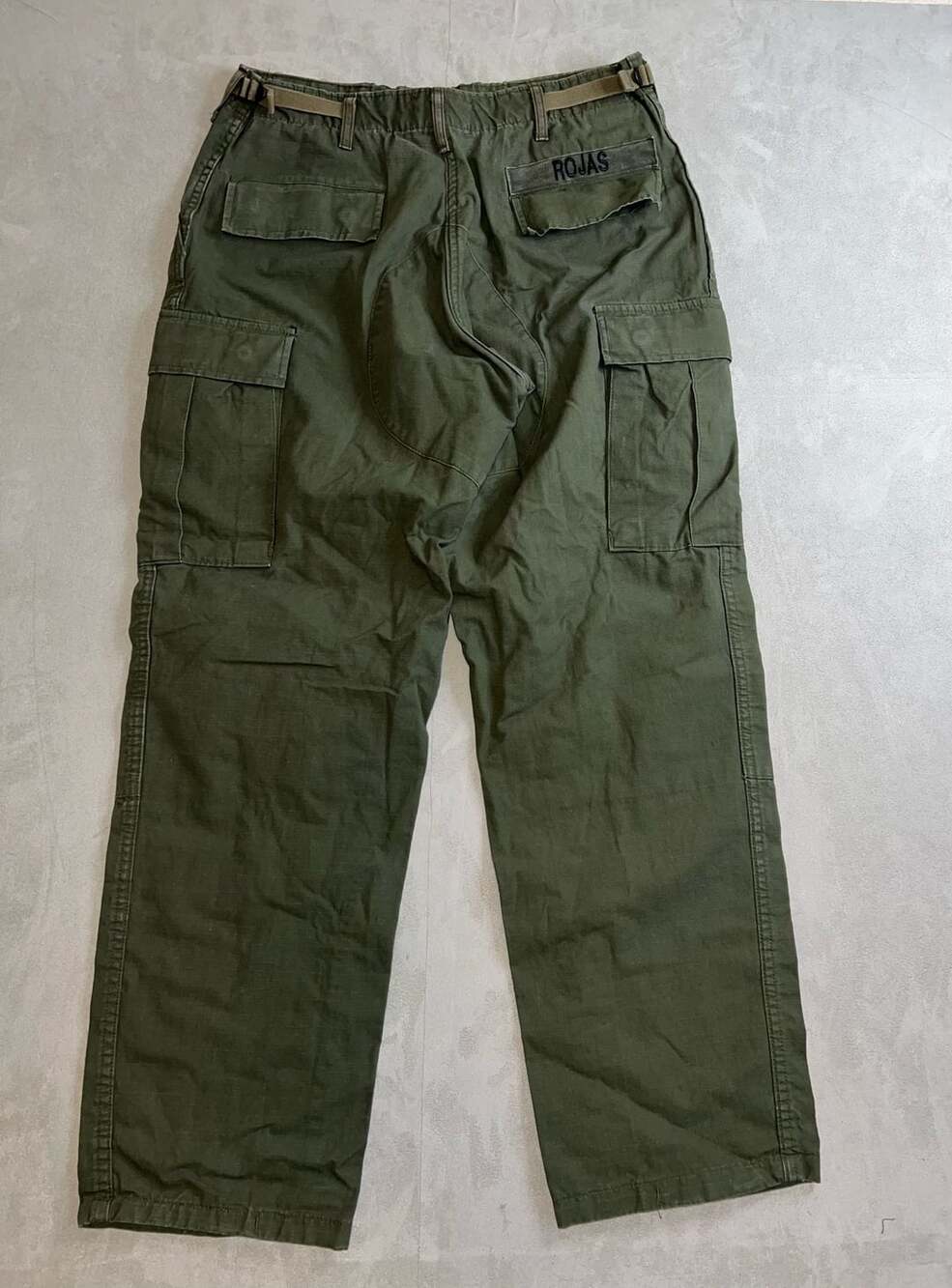 US Military Vintage Cargo Pants Green Olive Ripstop - Picture 8 of 10